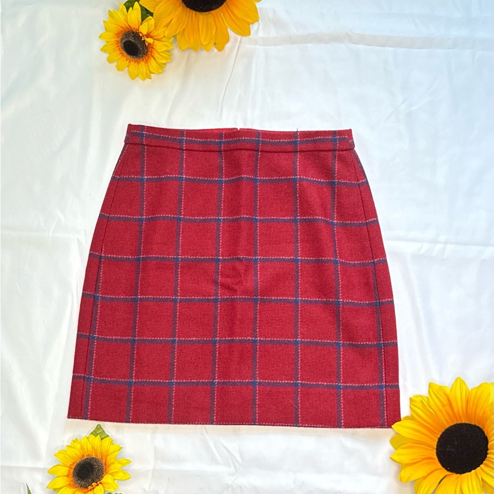 J. Crew Red and Blue Plaid Mini Skirt